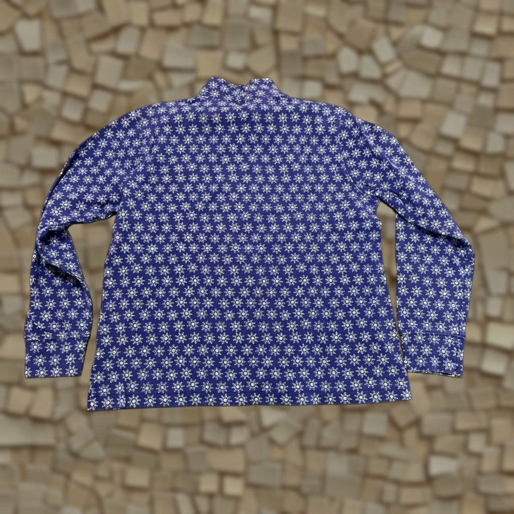 Lands' End Lands' End Shirt Women’s Small Purple White Long Sleeve Turtleneck Size S / US 4 / IT 40 - 1 Thumbnail