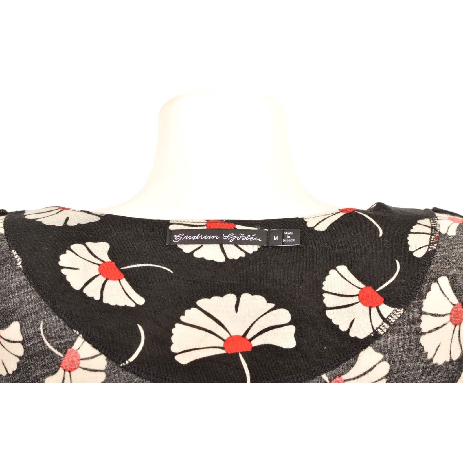 Vintage Gudrun Sjoden DDP Floral Print Black Modal Dress Greece M Women Midi Dress Black Short Description Included Size M / US 6-8 / IT 42-44 - 6 Thumbnail