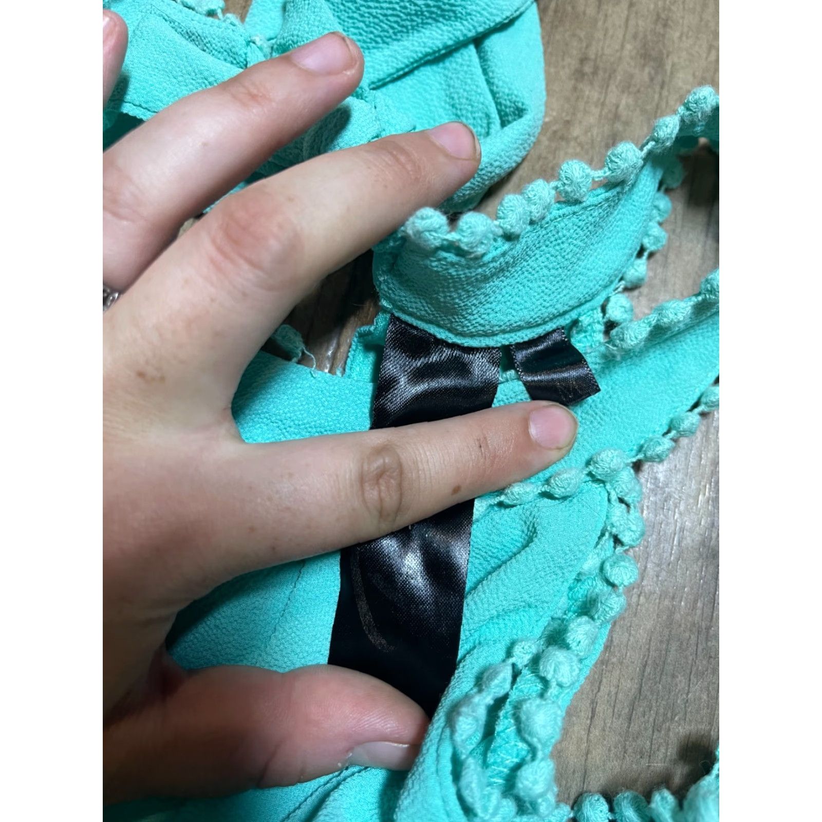 Vintage Romper Womens M Blue Teal Body Suit one-Piece Sleeveless Solid Medium M Women Size 32" / US 10 / IT 46 - 5 Thumbnail