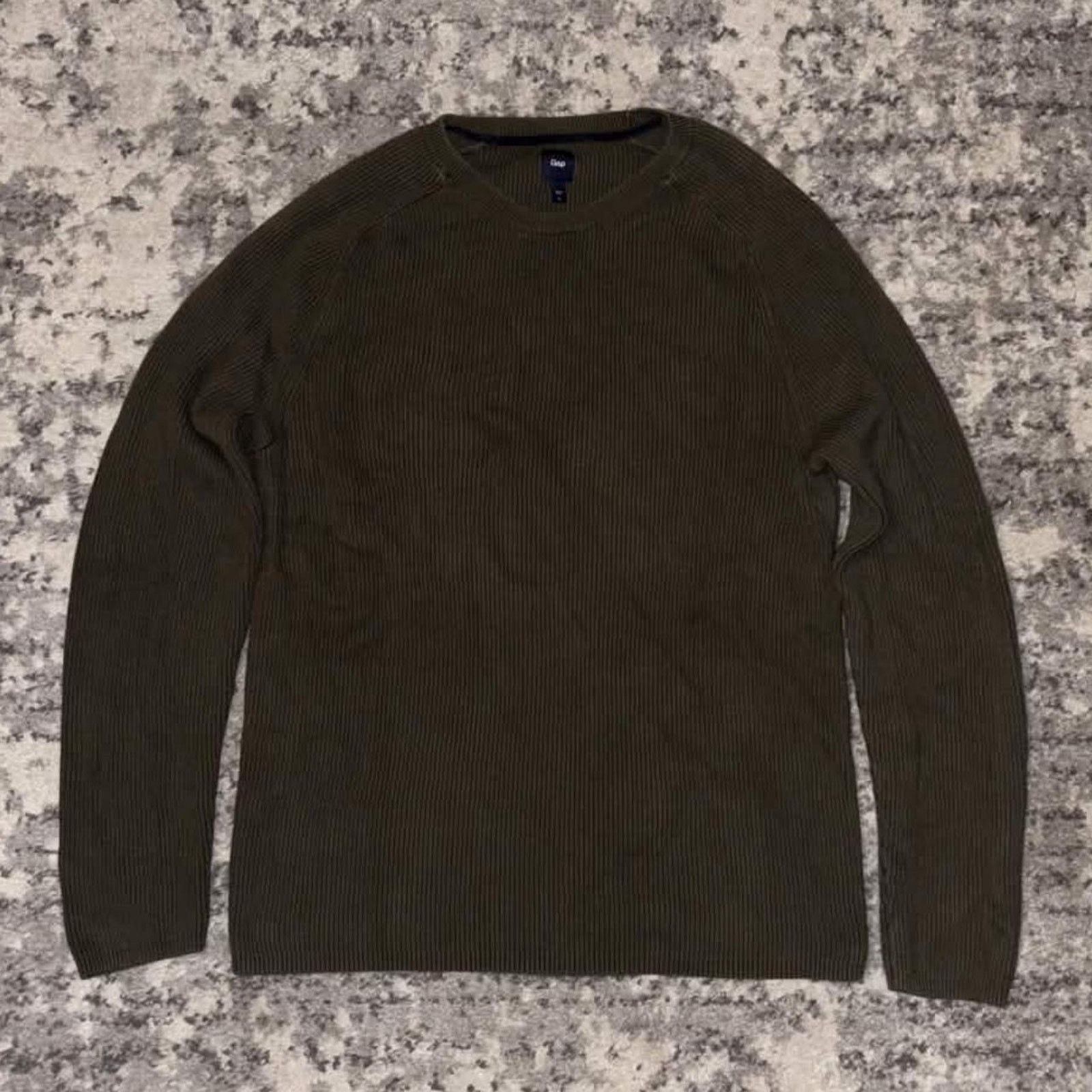 Gap Y2K GAP Olive Green Ribbed Knit Sweater Size US M / EU 48-50 / 2 - 1 Thumbnail
