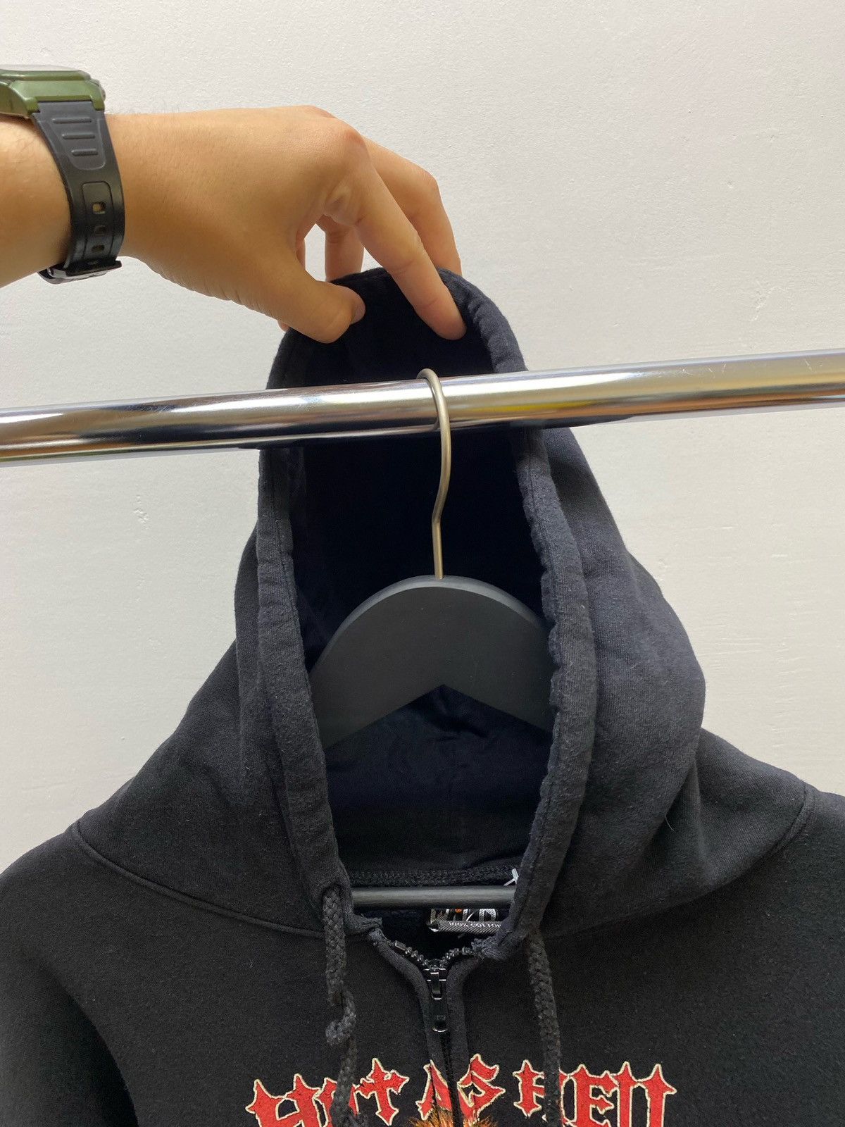Japanese Brand × Vintage Vintage Y2K Hot AS Hell Burning Skeleton Rider Hoodie Size US L / EU 52-54 / 3 - 19 Thumbnail