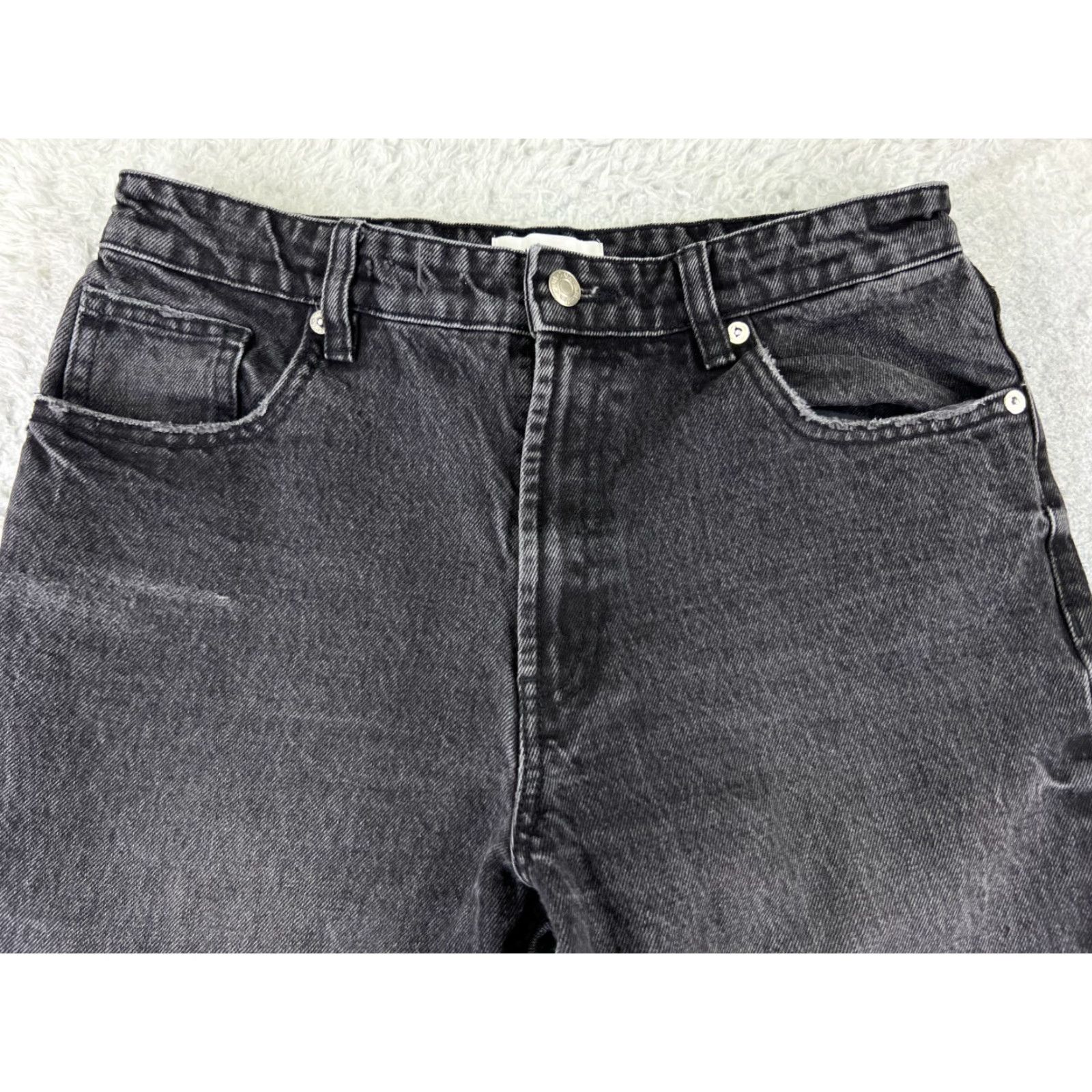 Zara Zara Jeans Womens 6 Black Denim Flared 28x28 Cotton High Rise 5-Pocket Hardware Button Zipper Regular Type: Jeans Mens Womens Girls Size 28" / US 6 / IT 42 - 4 Thumbnail