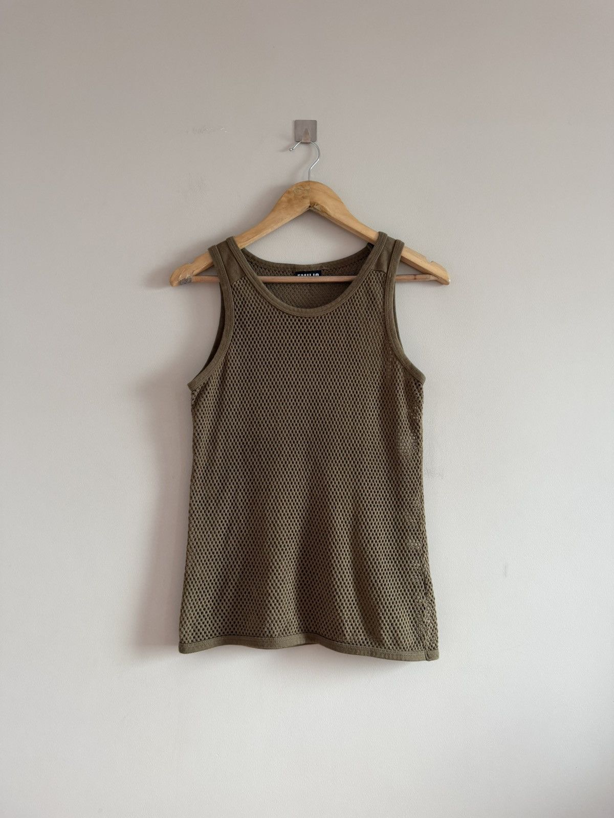 Japanese Brand Olive Mesh Tank Top See Through Minimal Y2K Size US S / EU 44-46 / 1 - 1 Thumbnail