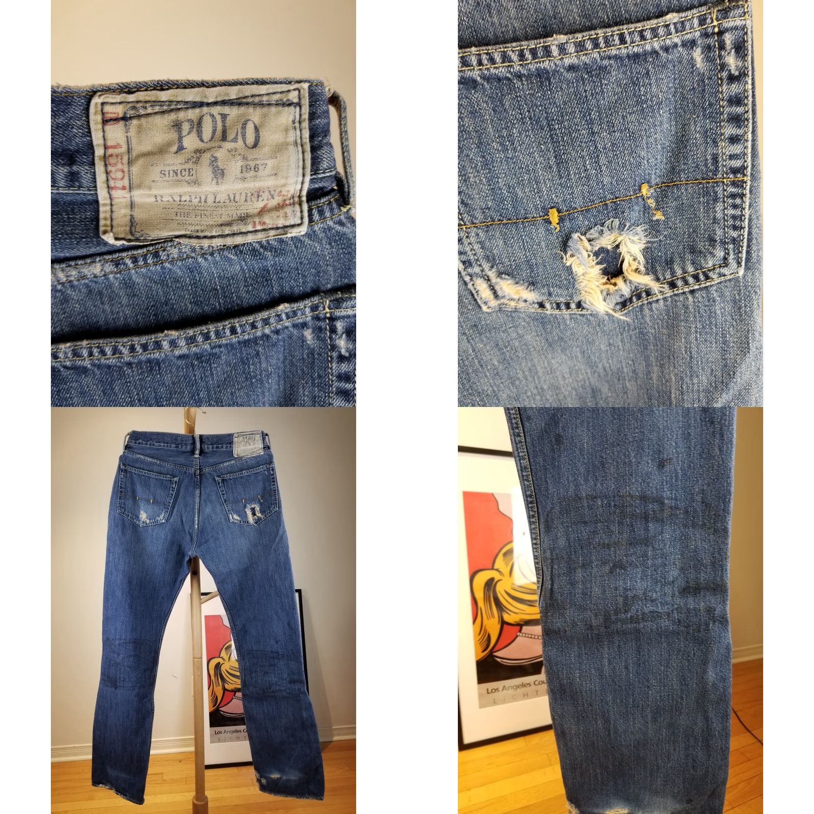 Ralph Lauren VINTAGE Ralph Lauren POLO DISTRESSED DENIM JEANS PANTS 32X34 Men Jeans Black 32 Regular Straight 32 32 34 ILT Size US XS / EU 42 / 0 - 8 Thumbnail