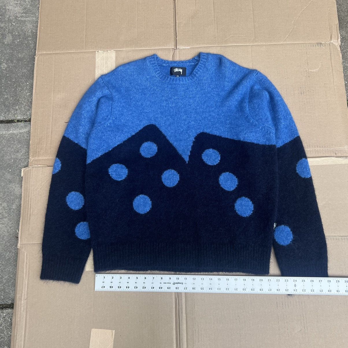 Rare × Streetwear × Stussy Stussy Dice Fuzzy Crewneck Black | Grailed