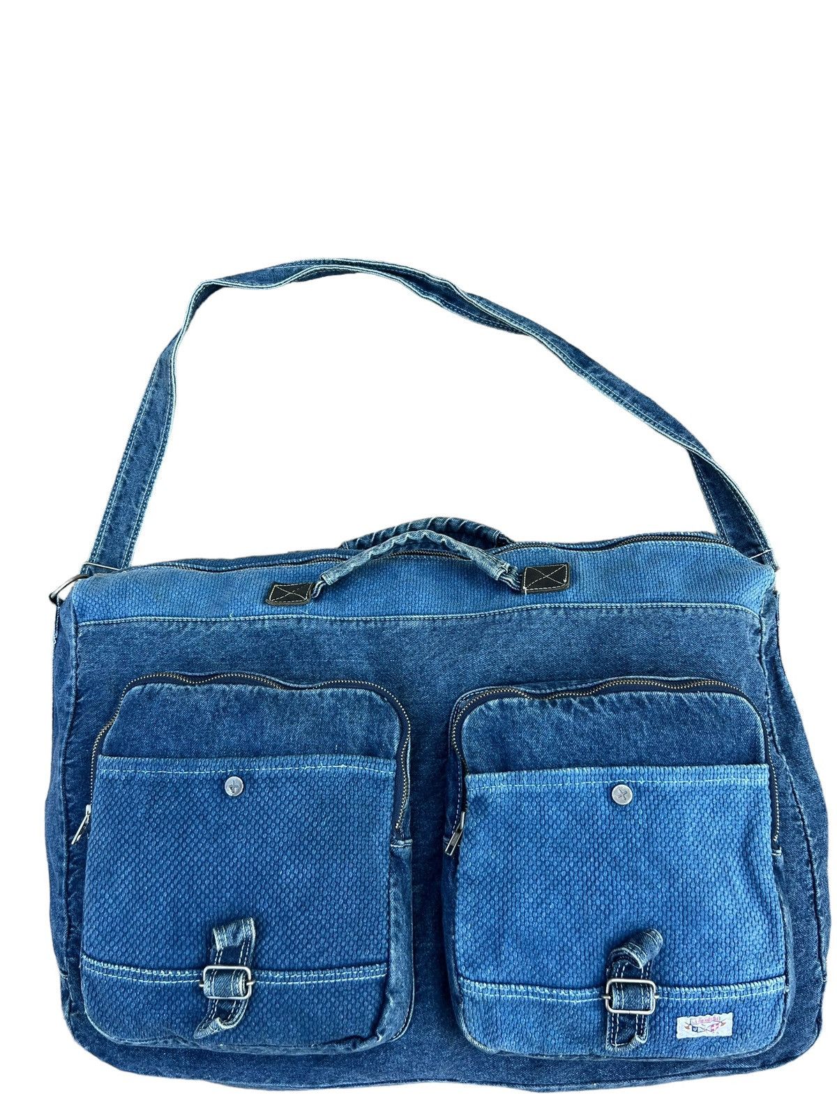 Vintage VTG Club House Japan Fade Denim Sashiko Cargo Huge 2 Way Bag Size ONE SIZE - 8 Thumbnail