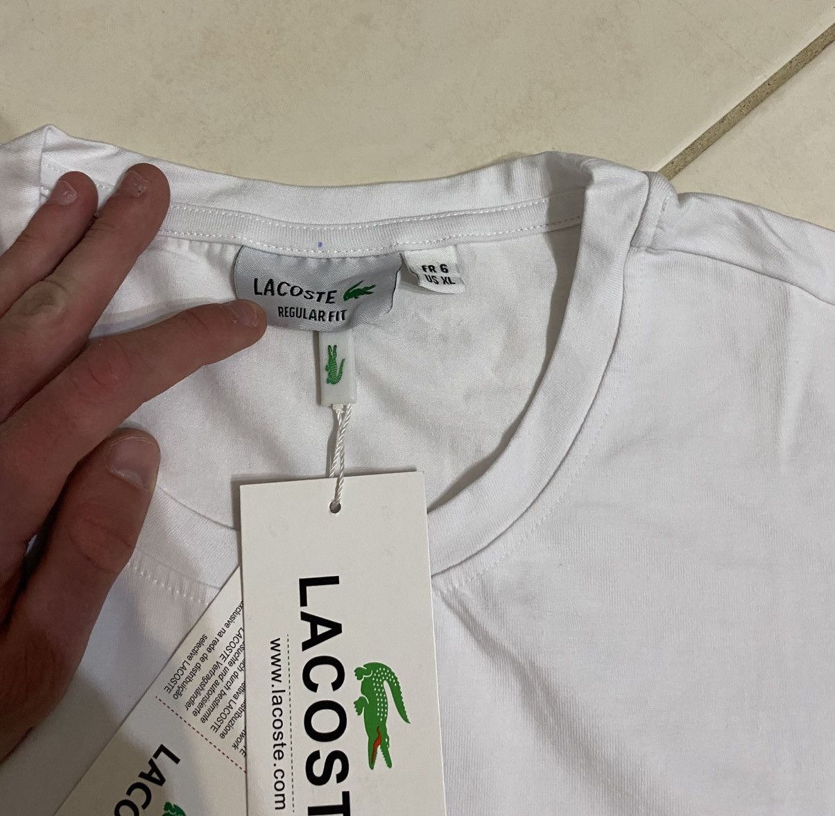 Lacoste Lacoste White T-Shirt Regular Fit XL Brand New With Tags Size US XL / EU 56 / 4 - 5 Thumbnail