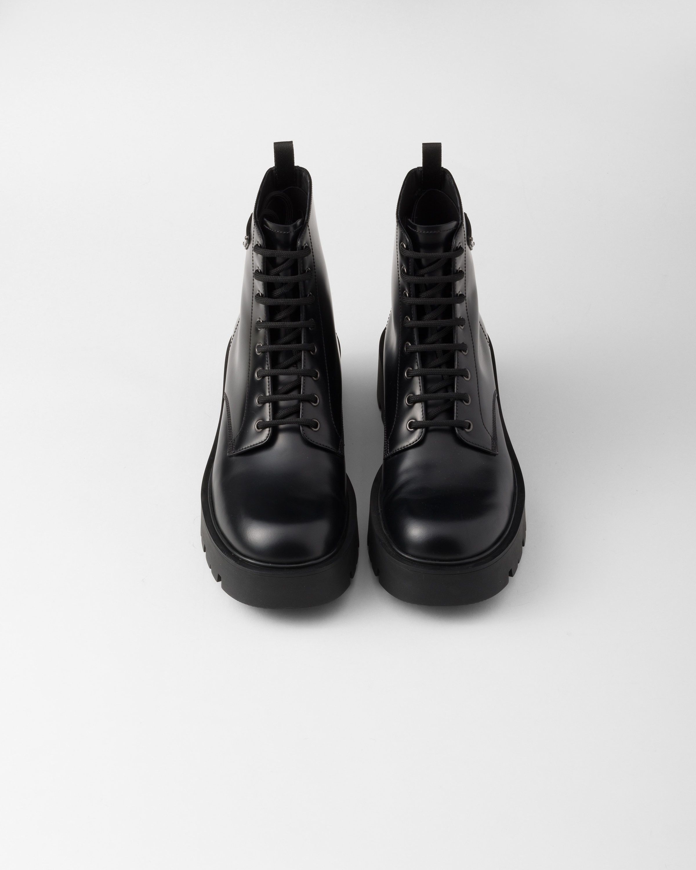 Prada o1la1rc1a0925 Brushed Leather Combat Boots in Black Size US 11 / EU 44 - 7 Thumbnail