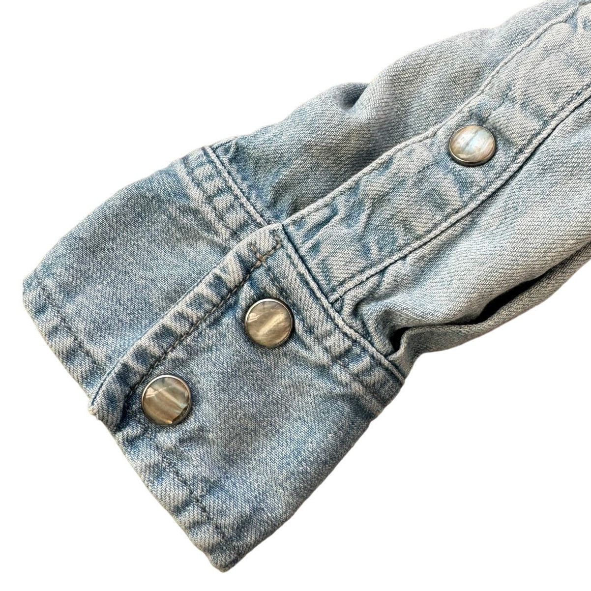 Madewell Madewell Light Blue Denim Snap-Button Western Boho Boy Shirt Size S / US 4 / IT 40 - 5 Thumbnail