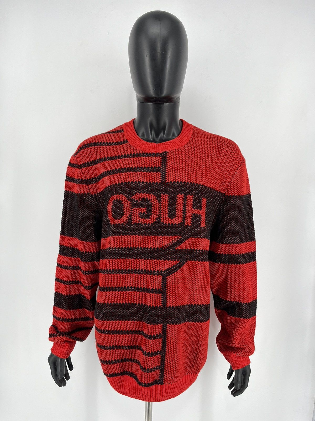 Hugo Boss Hugo Oversized Jacquard Knitted Jumper Wool with Reversed Size US XL / EU 56 / 4 - 2 Thumbnail