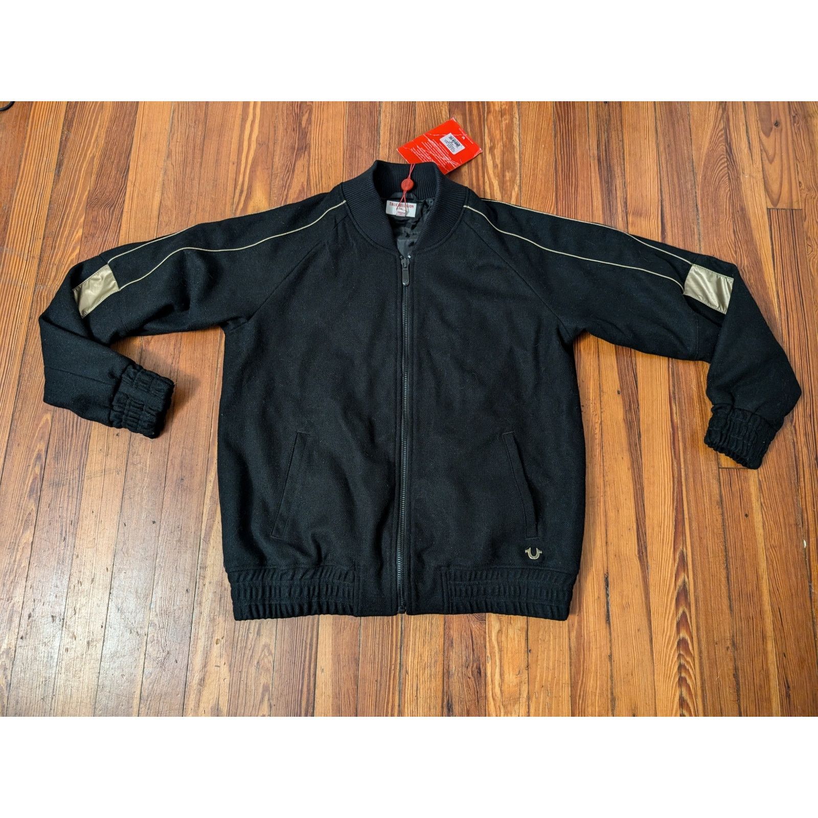 True Religion True Religion Black/Gold Mens Medium Varsity Jacket NWT Size US M / EU 48-50 / 2 - 1 Thumbnail