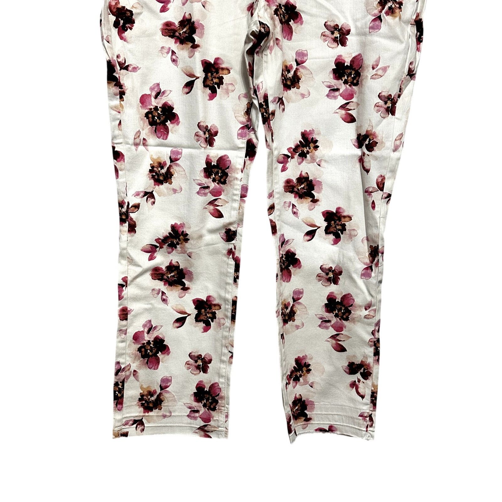 Other NYDJ Jeans Floral Sheri Slim Ankle Length Cream/Pink 14 NWT Size 36" / US 14 / IT 50 - 4 Thumbnail
