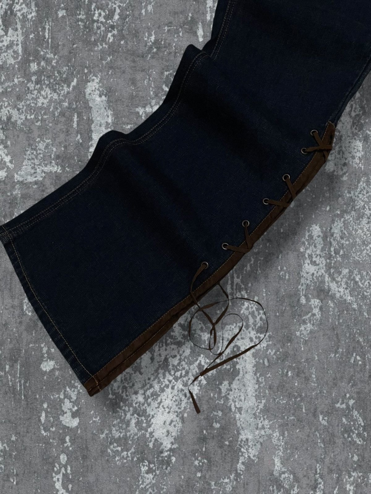 Japanese Brand Vintage 90s Designer Route 66 Rare Flared Lace Cowboy Denim Size US 32 / EU 48 - 5 Thumbnail