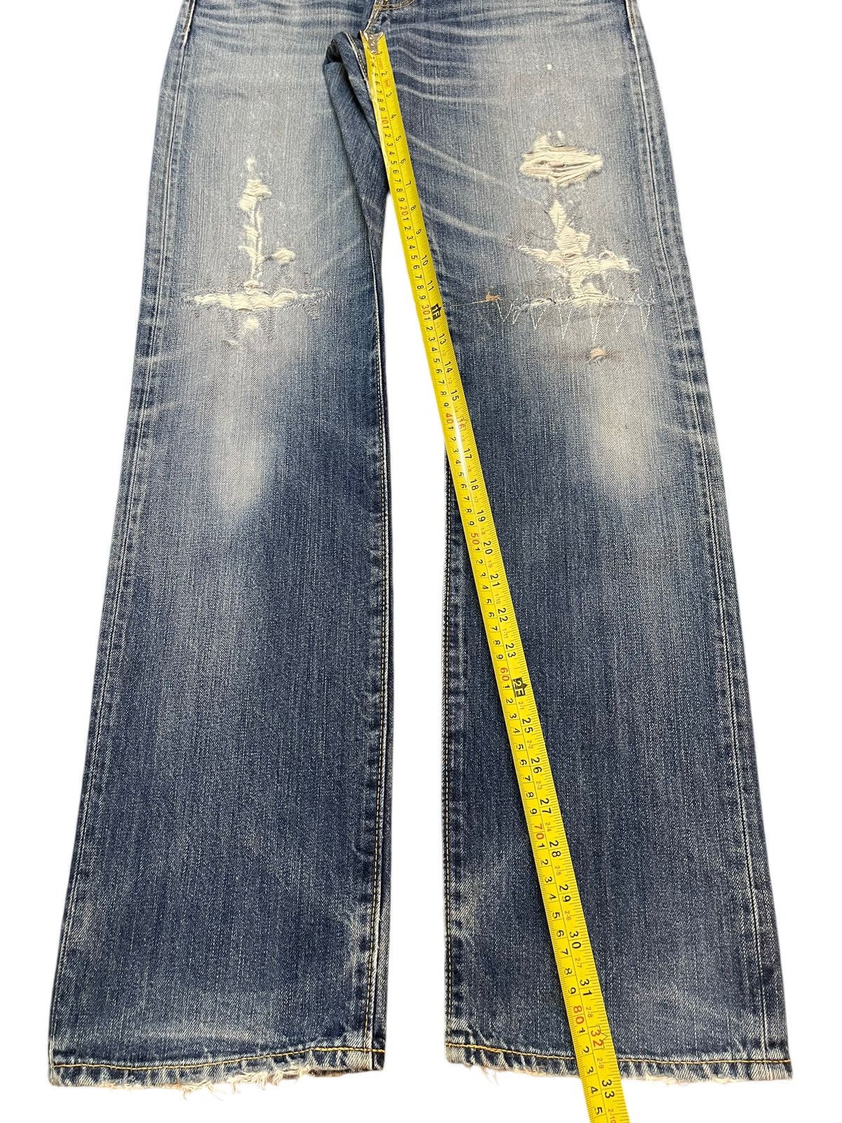 14th Addiction Vintage Japanese Brand Faded Wash Distressed Style Jeans Size US 31 - 12 Thumbnail