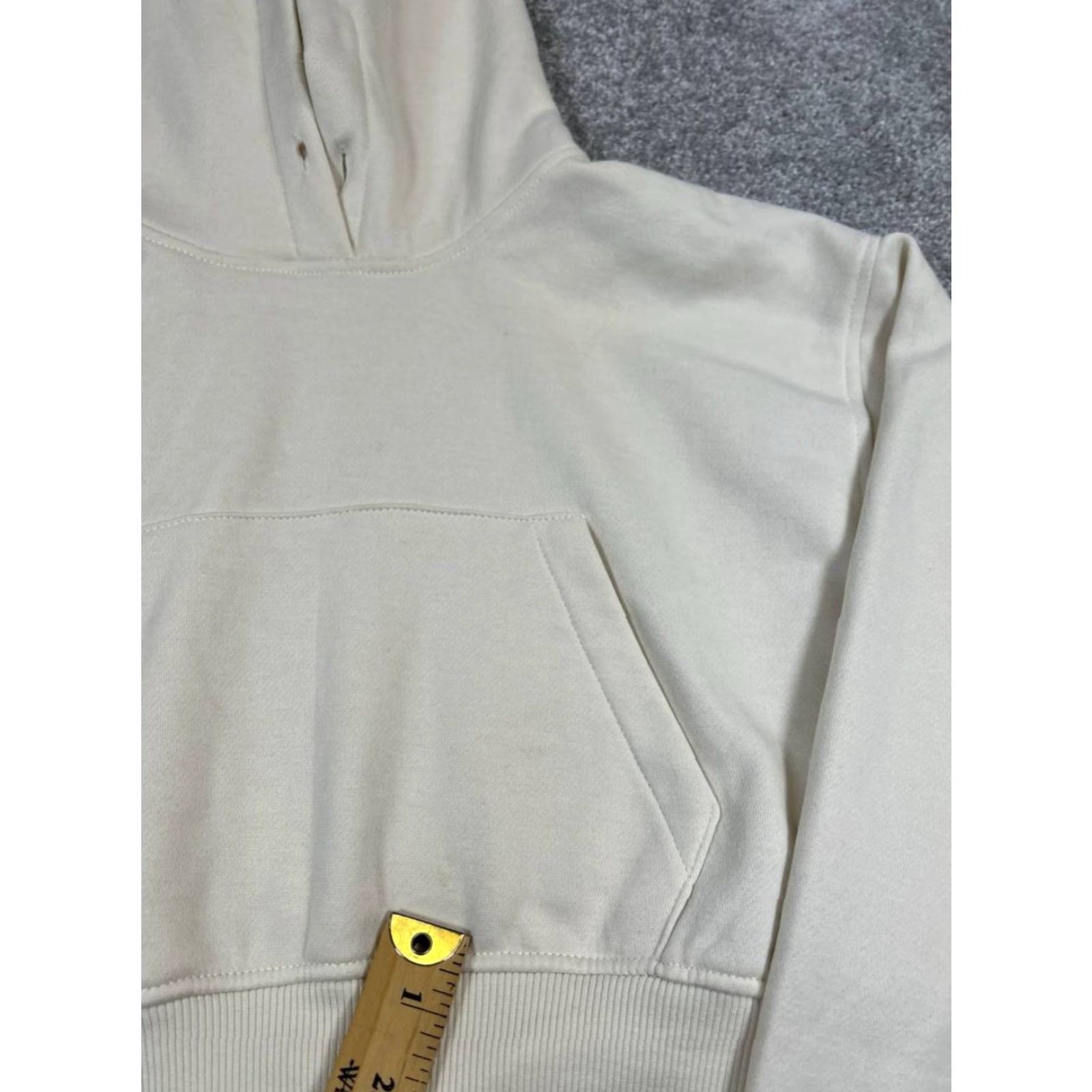 Zara Zara Hoodie Womens Medium Beige Pullover Hoodie Cropped Crew Neck Fleece Cotton Blend Size M / US 6-8 / IT 42-44 - 6 Thumbnail