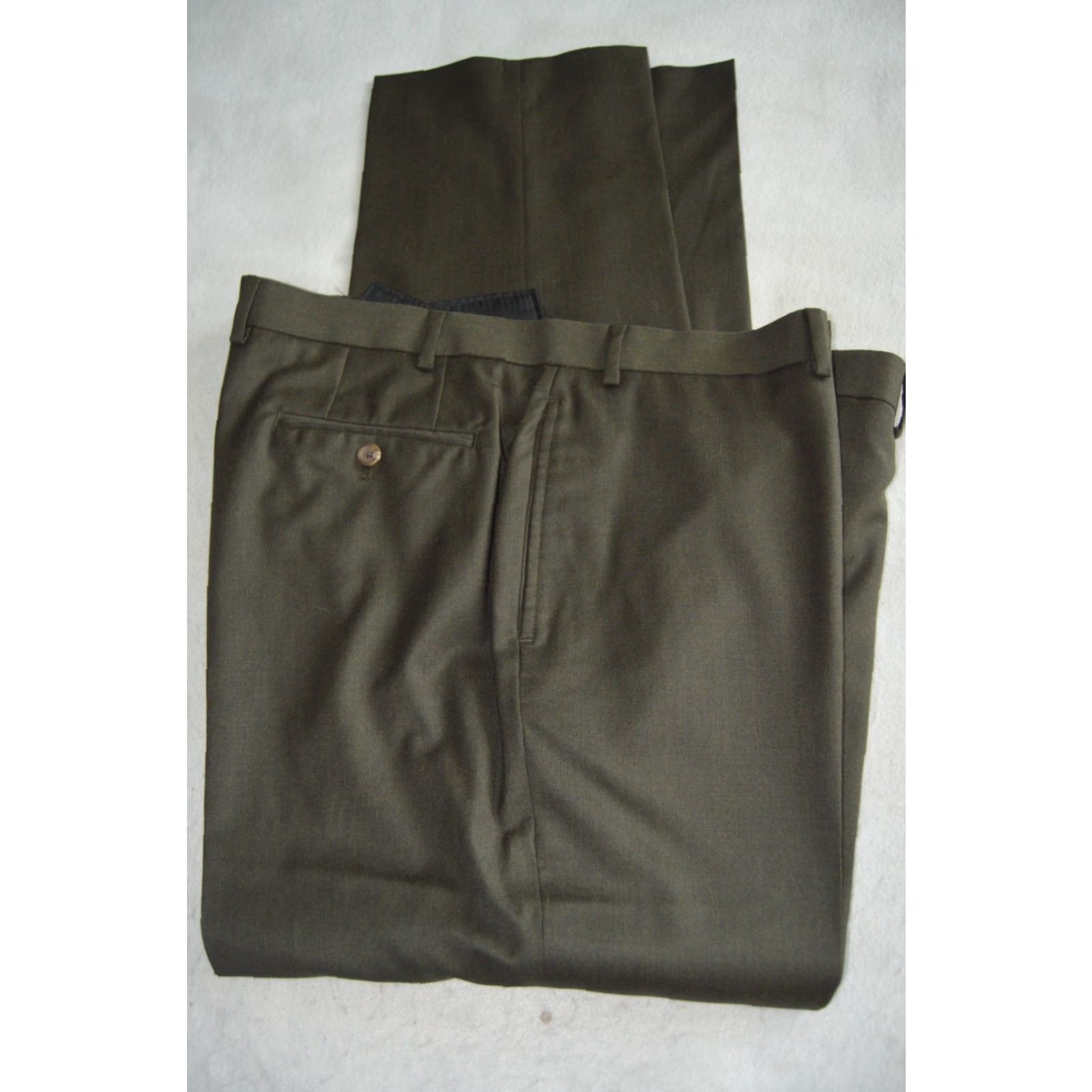 Ralph Lauren Mens Lauren Ralph Lauren Dress Pants Brown 40/32 Wool Pleated Cuff Size US 40 / EU 56 - 4 Thumbnail