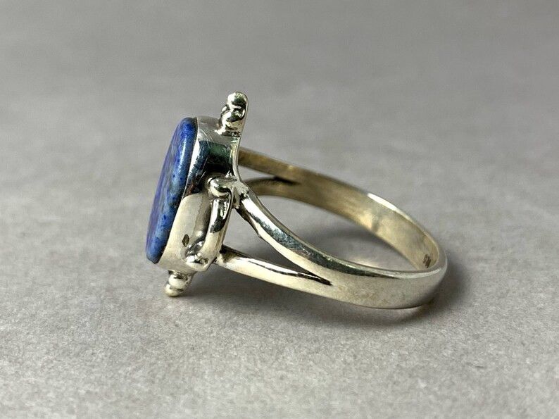 Handmade Lapis Lazuli Ring: Handmade 925 Silver, September Birthstone Size ONE SIZE - 3 Thumbnail