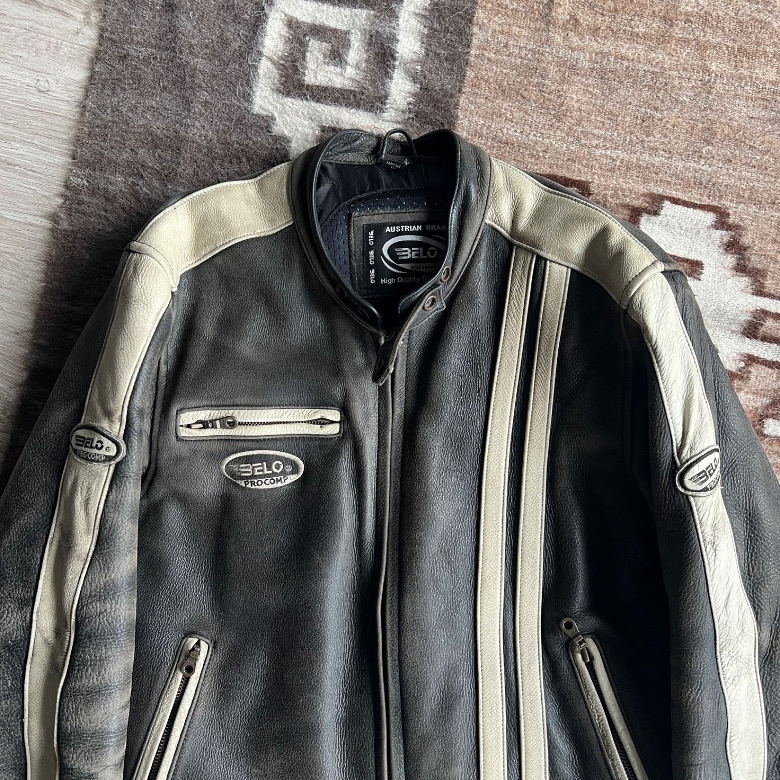 Leather Belo Procomp Leather Motorcycle Moto Biker Jacket 9919AC Size US L / EU 52-54 / 3 - 2 Thumbnail