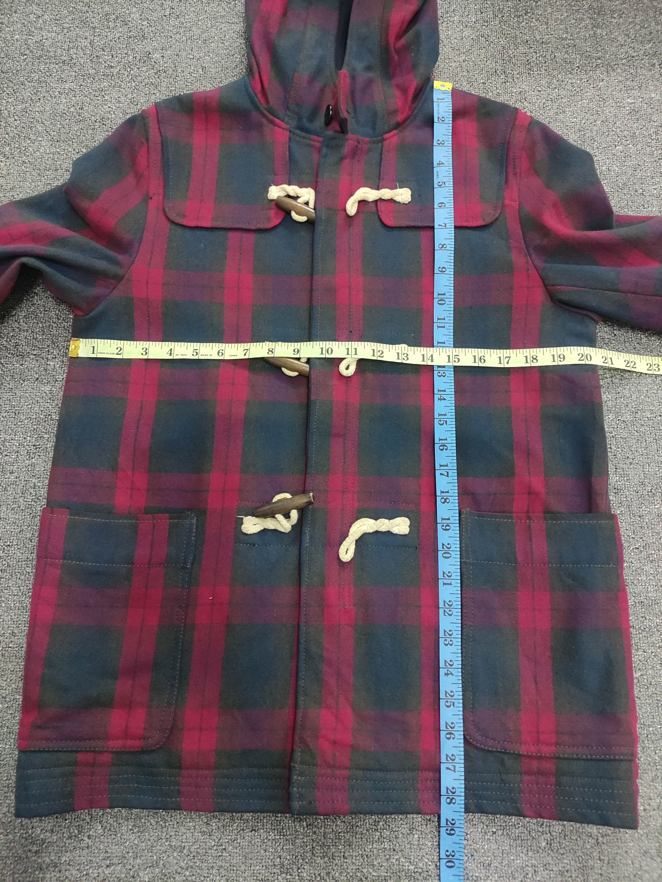 Japanese Brand Vintage Tielocken Duffel Wool Coat Hoodie Jacket Chekered Size L / US 10 / IT 46 - 8 Thumbnail