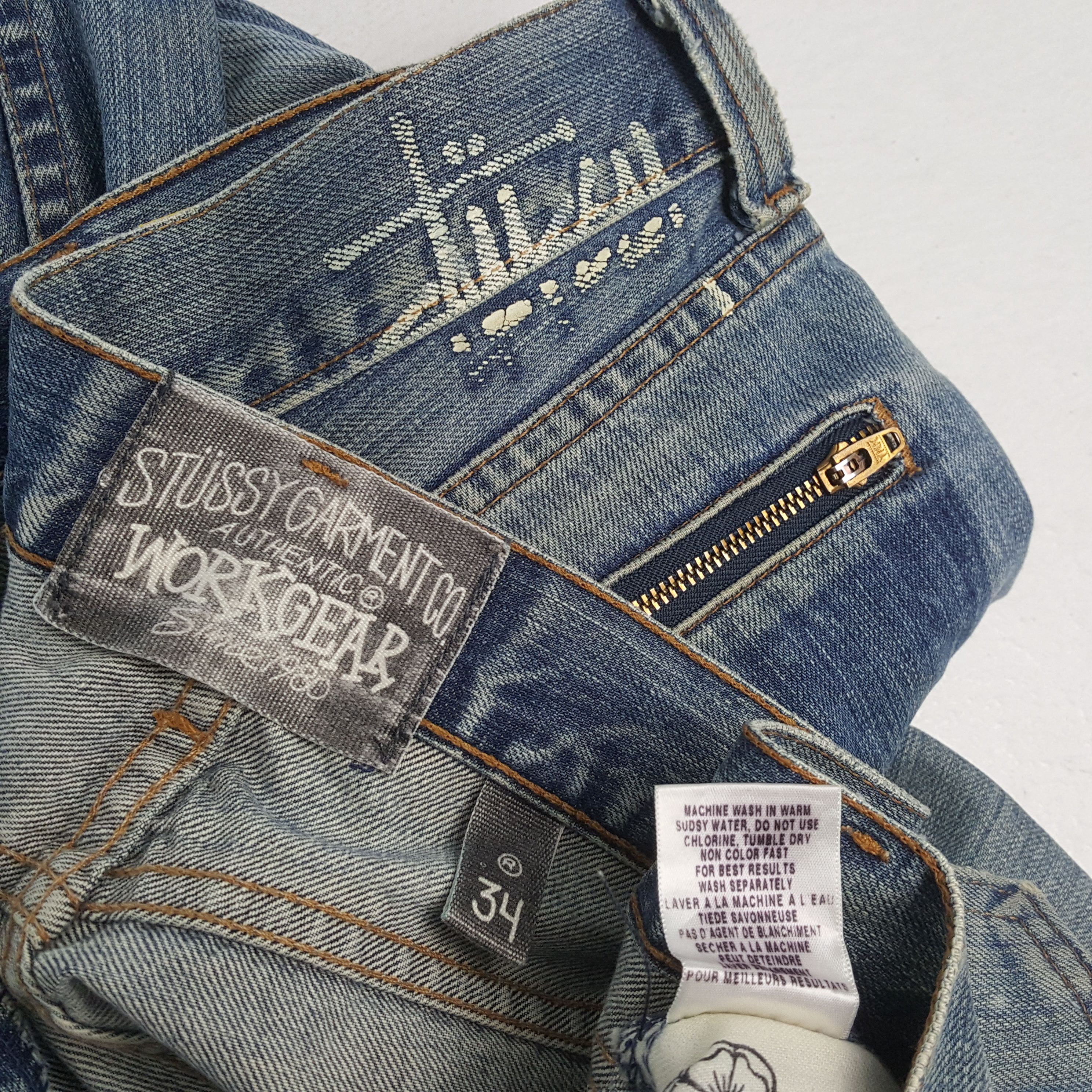 Stussy STUSSY Streetwear Skateboard Style Custom Art Jeans Size US 35 - 14 Thumbnail