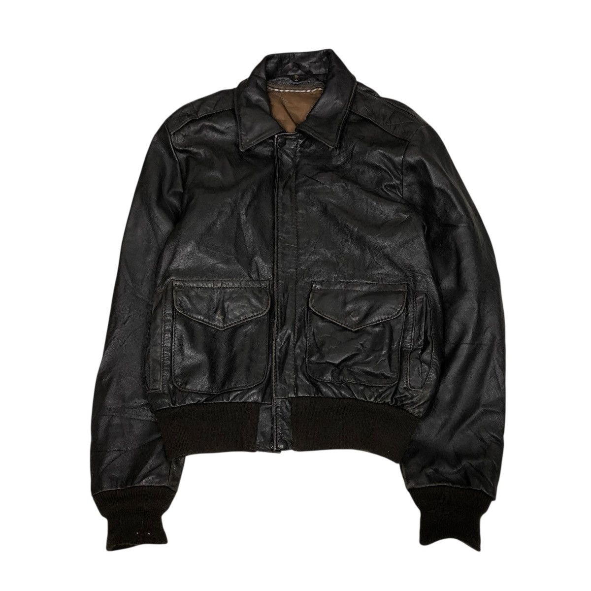 Schott 🔥VINTAGE BIKER LEATHER JACKET SCHOTT MADE IN USA BLANKET Size US M / EU 48-50 / 2 - 1 Thumbnail