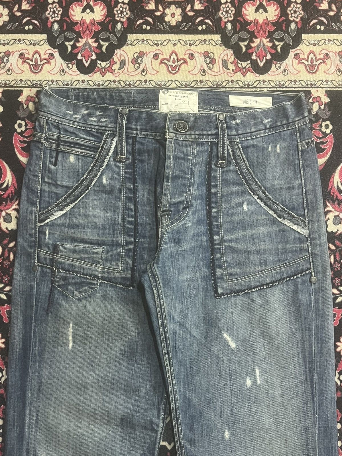 Jimmy Taverniti Jimmy Taverniti Bushpants Style Buttonfly Fringe Flare Jeans Size US 30 / EU 46 - 4 Thumbnail