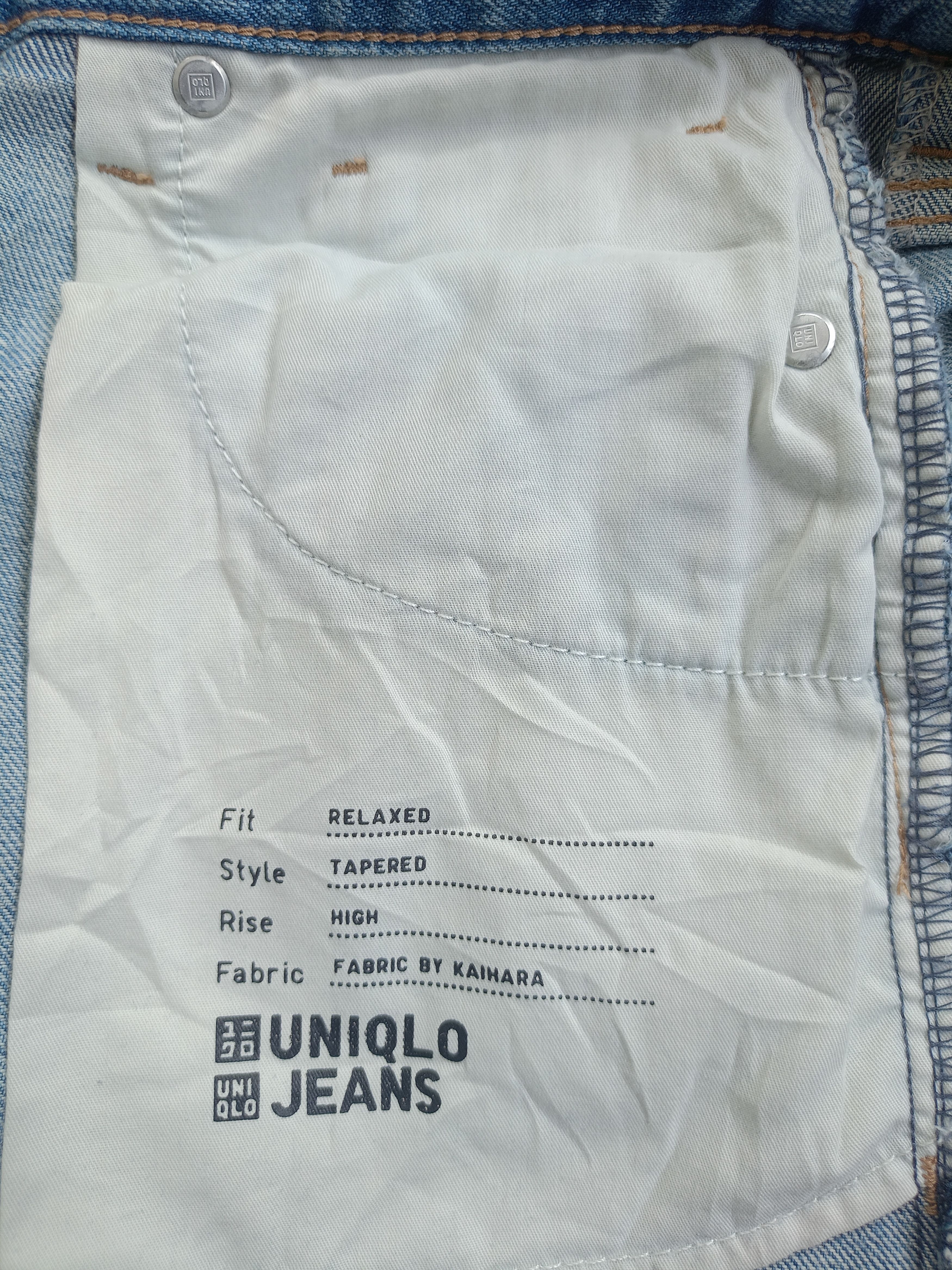Kaihara Denim × Uniqlo × Vintage UNIQLO Cropped Distressed Relaxed Tapered Streetwear Denim Size 22" - 18 Thumbnail