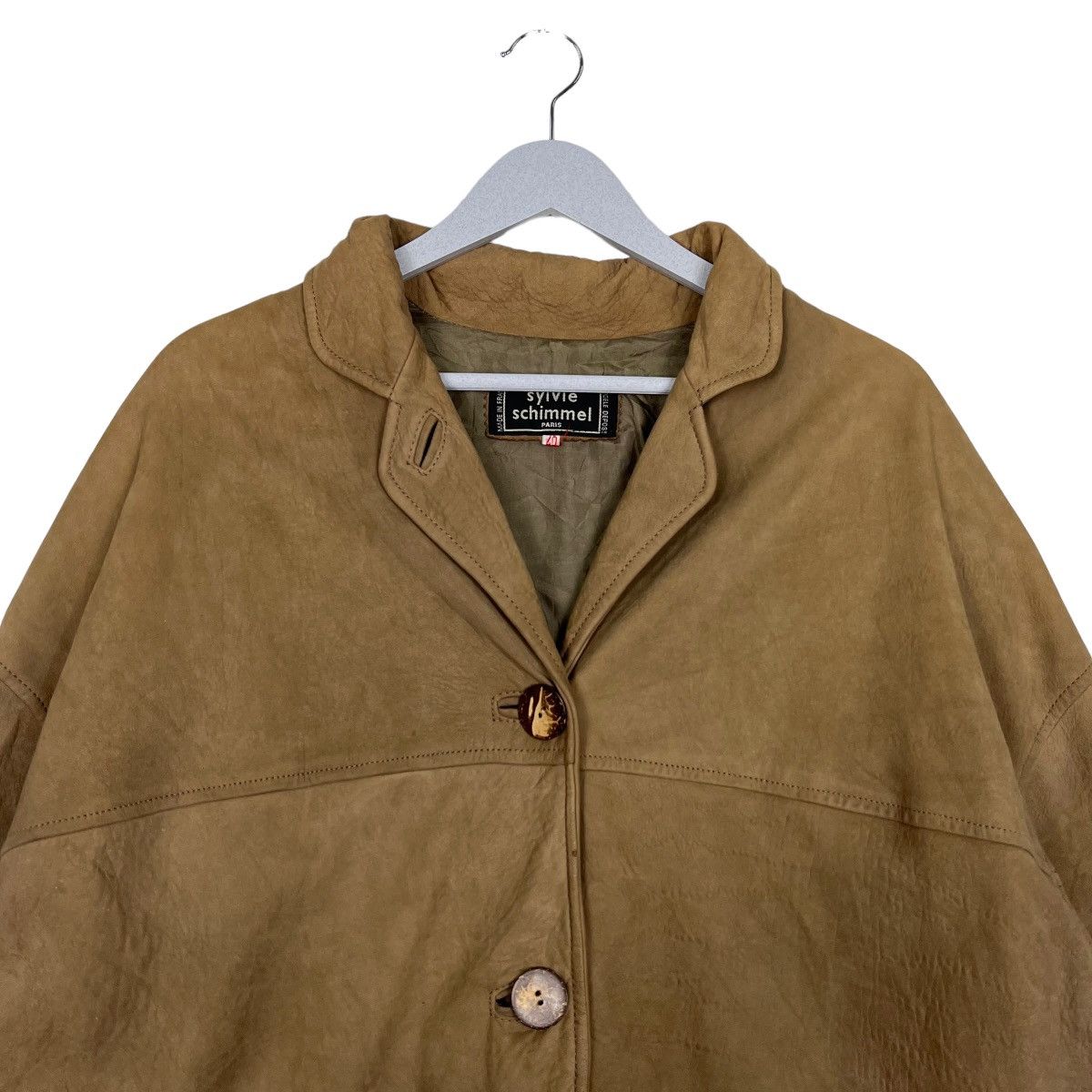 Vintage 🔥VINTAGE SYLVIE SCHIMMEL LEATHER COAT JACKET MADE IN FRANCE Size US L / EU 52-54 / 3 - 3 Thumbnail