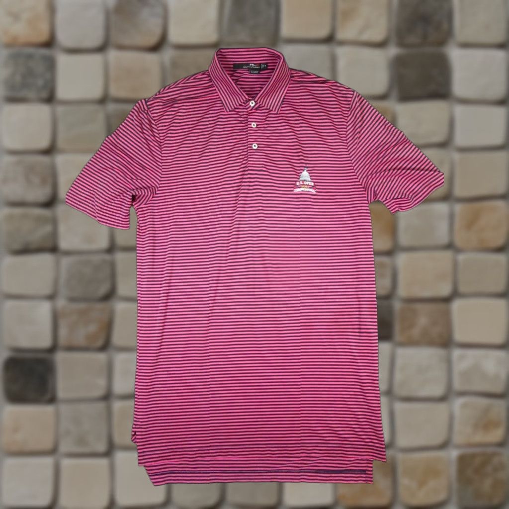 Ralph Lauren Ralph Lauren RLX Polo Shirt Mens Medium Pink Striped Golf Us Open Size US M / EU 48-50 / 2 - 1 Thumbnail