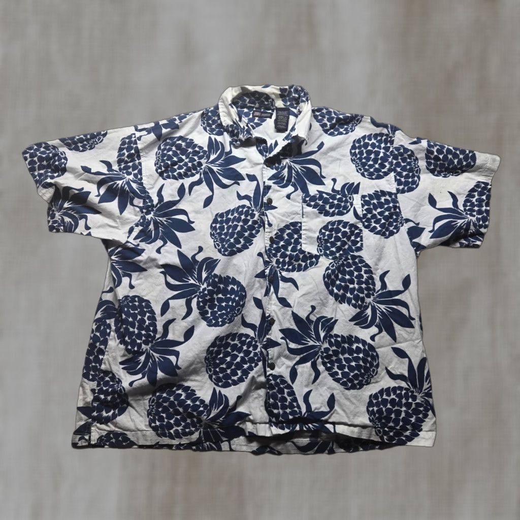 Faded Glory Faded Glory Shirt Short Sleeve White Blue Pineapple Hawaiian Adult Mens 3XL Multicolor Button-Up Casual 90s Hawaiian Theme Mens Size US XXL / EU 58 / 5 - 1 Thumbnail