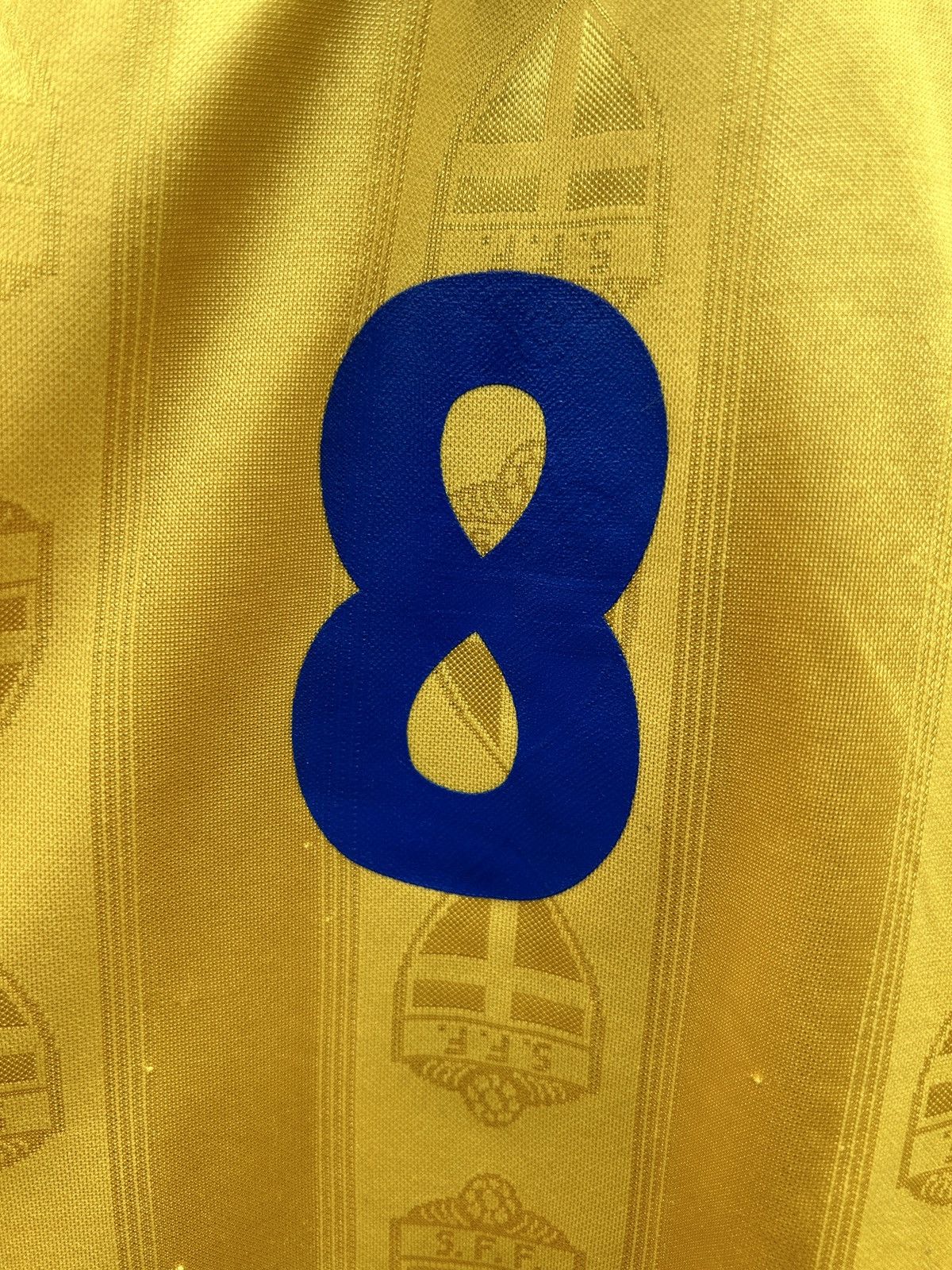 Adidas Adidas Sweden WC 1998 Johan Mjallby #8 Match Worn Jersey Size US XL / EU 56 / 4 - 3 Thumbnail