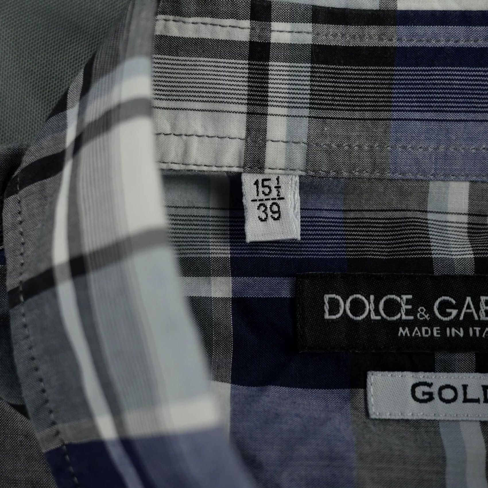 Dolce & Gabbana Dolce & Gabbana Button-Up Shirt Mens Plaid Blue Cotton 100% Button Front Chest Pockets Made in Italy Size US M / EU 48-50 / 2 - 5 Thumbnail