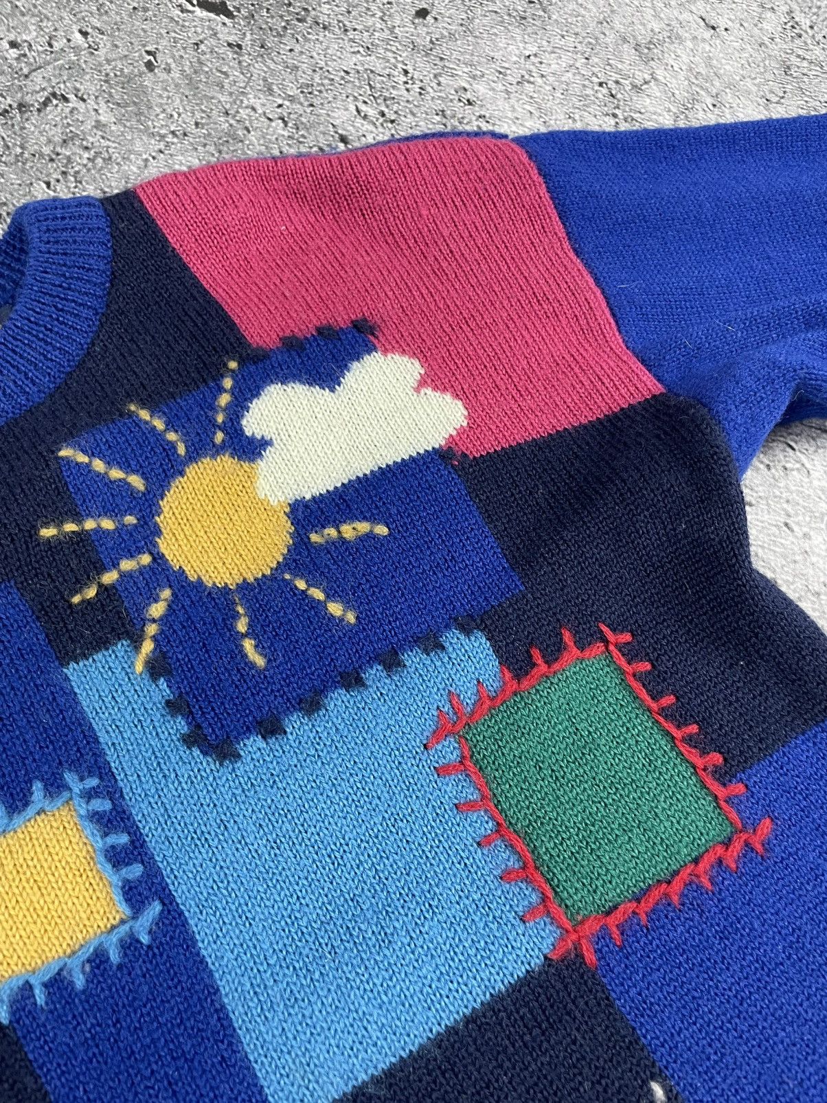 Handmade × Vintage Vintage handmade patchwork country jumper sweater knit Size M / US 6-8 / IT 42-44 - 3 Thumbnail