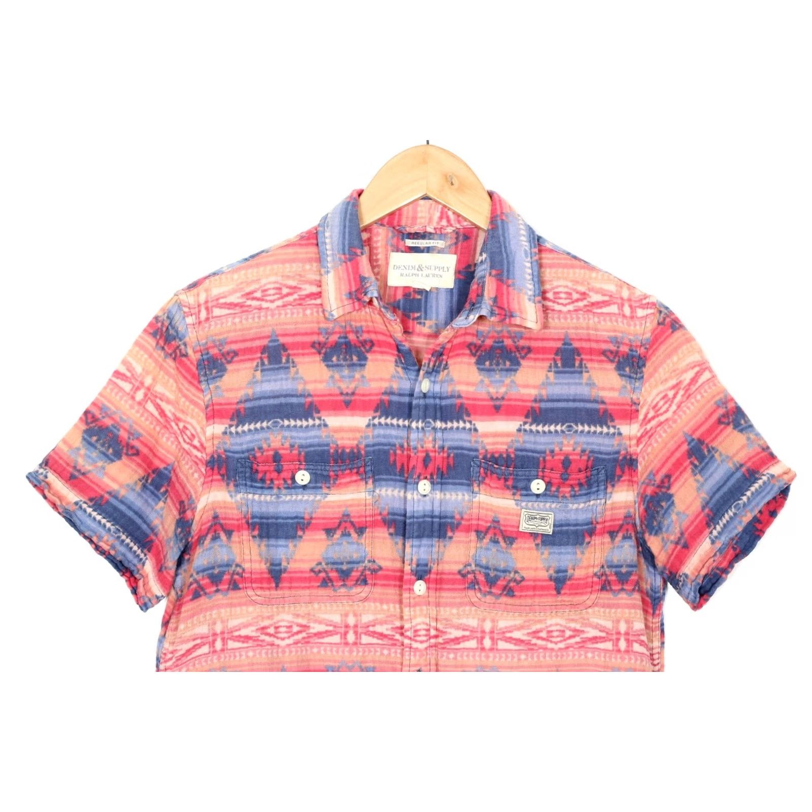 Vintage DENIM & SUPPLY RALPH LAUREN Shirt Men Size S Regular Short Sleeve Aztec Multicoloured Size US S / EU 44-46 / 1 - 2 Thumbnail