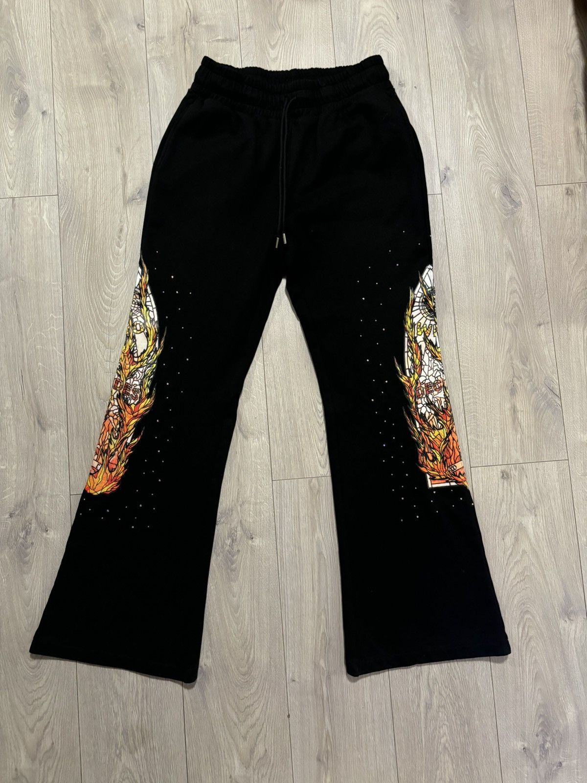 Who Decides War Flame Glass Sweatpants Black Size US 32 / EU 48 - 1 Thumbnail