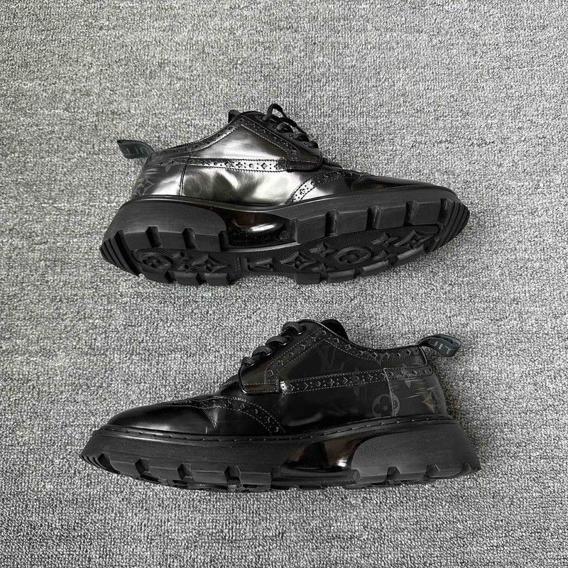 Louis Vuitton Louis Vuitton Bold Black Leather Derby Shoes - Size US 6.5 / EU 39-40 - 7 Thumbnail