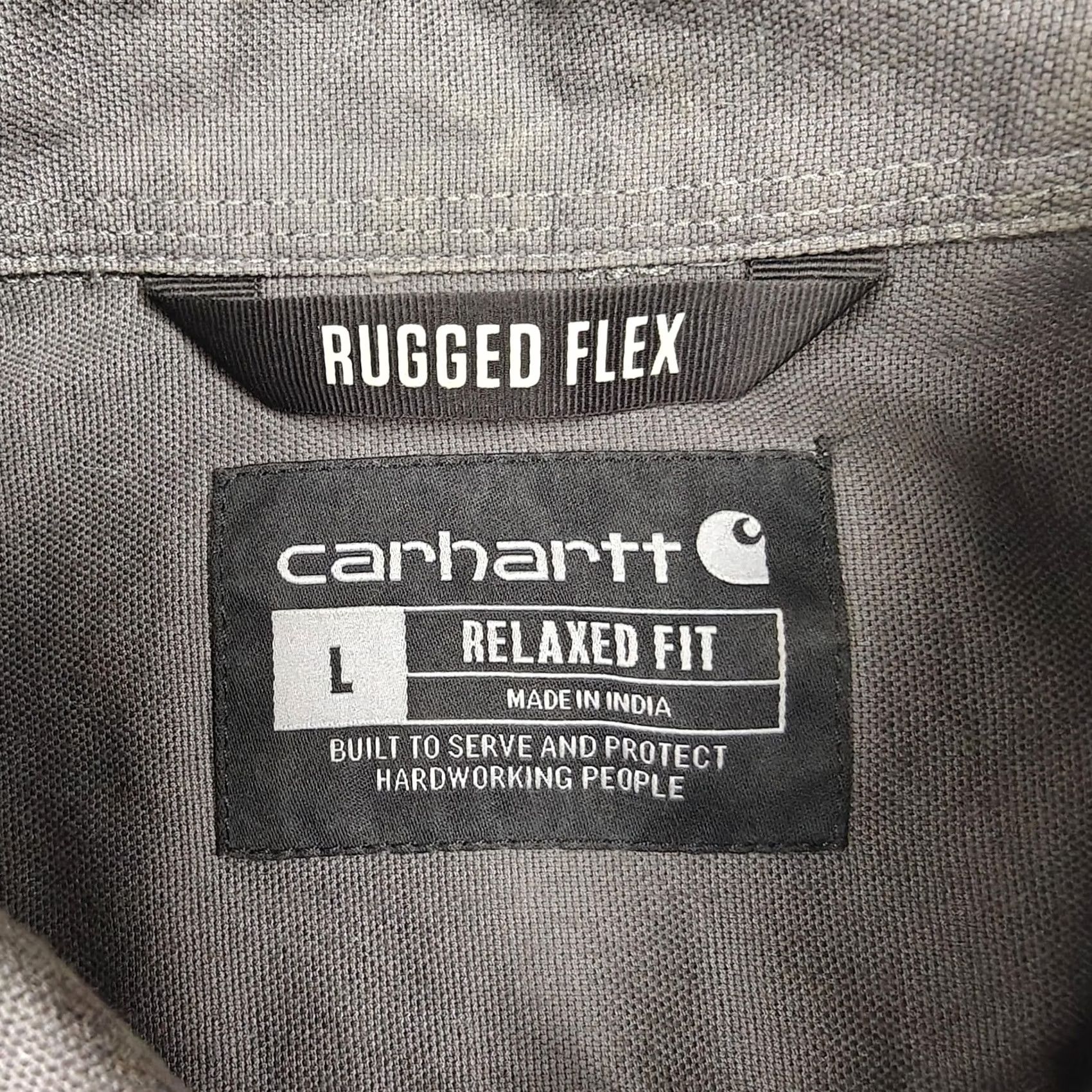 Carhartt Carhartt Shirt Mens L Gray Solid Cotton Short Sleeve Button Up Workwear Size US L / EU 52-54 / 3 - 4 Thumbnail