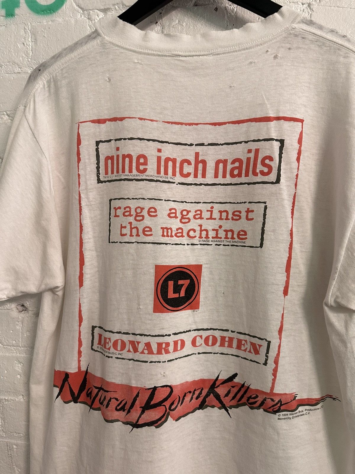 Band Tees × Vintage Vintage NIN NATURAL BORN KILLERS BLOODLUST thrashed shirt Size US L / EU 52-54 / 3 - 11 Thumbnail