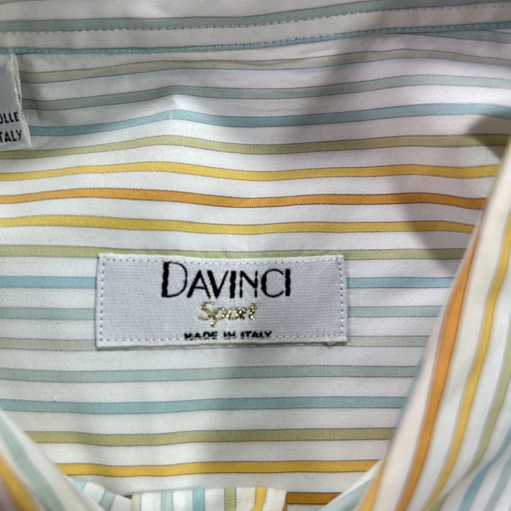 Vintage VINTAGE Davinci Sport Shirt Mens 2XL White Pastel Stripe Button Up Italy Size US XXL / EU 58 / 5 - 4 Thumbnail