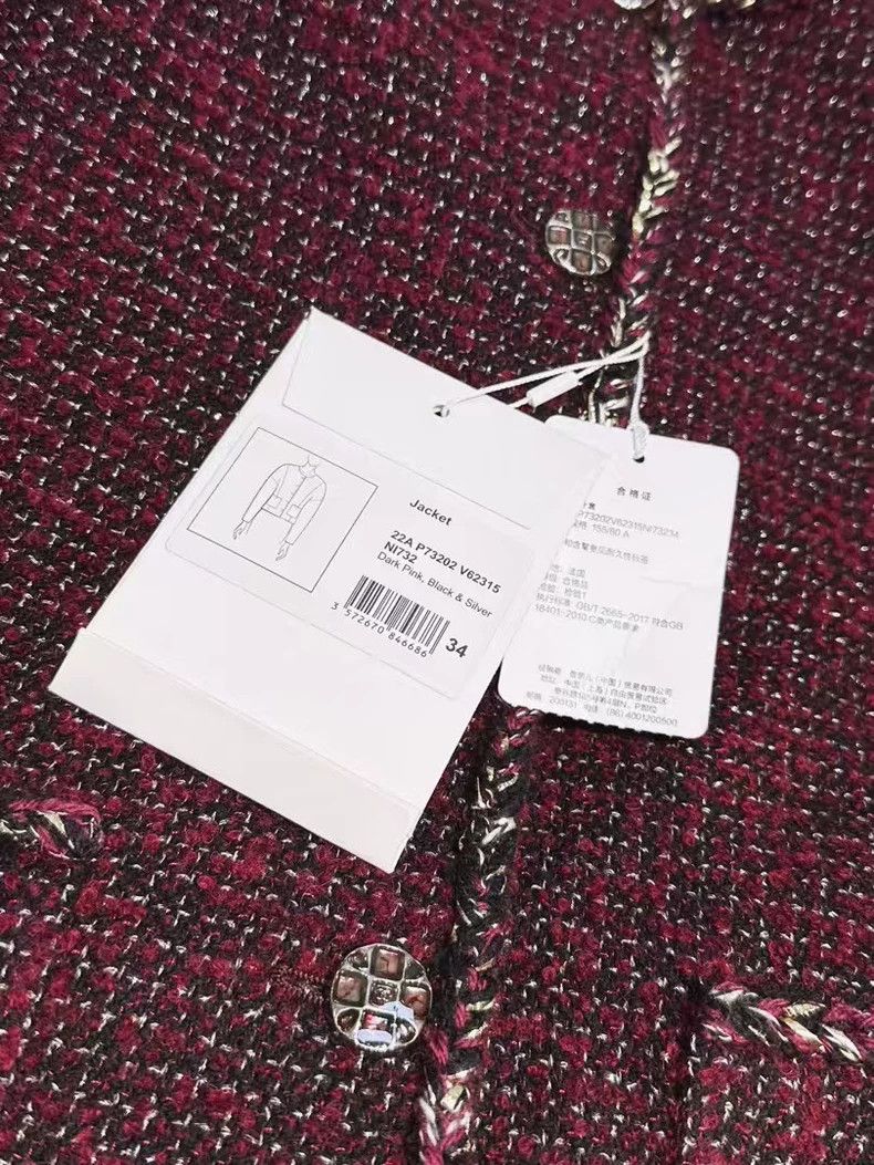 Chanel Chanel 22A Autumn and Winter Series Burgundy mixed-color b Size XXS / US 00 / IT 34 - 4 Thumbnail