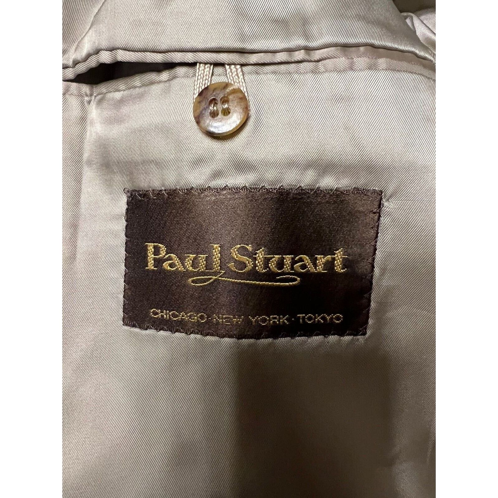 Paul Stuart Paul Stuart Men's Olive Green Plaid Wool Blazer 46R $1,395 Size 46R - 4 Thumbnail