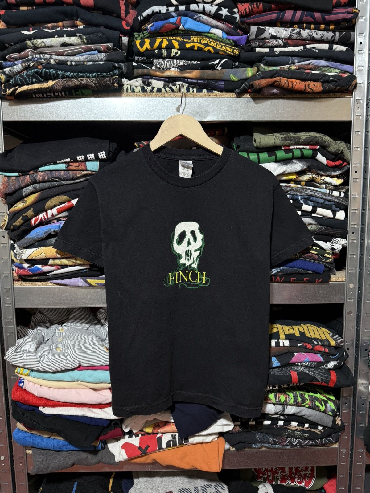 Band Tees × Vintage Vintage Y2K Finch Band Ghost Skull Goth Rock Graphic T-Shirt Size L / US 10 / IT 46 - 1 Thumbnail