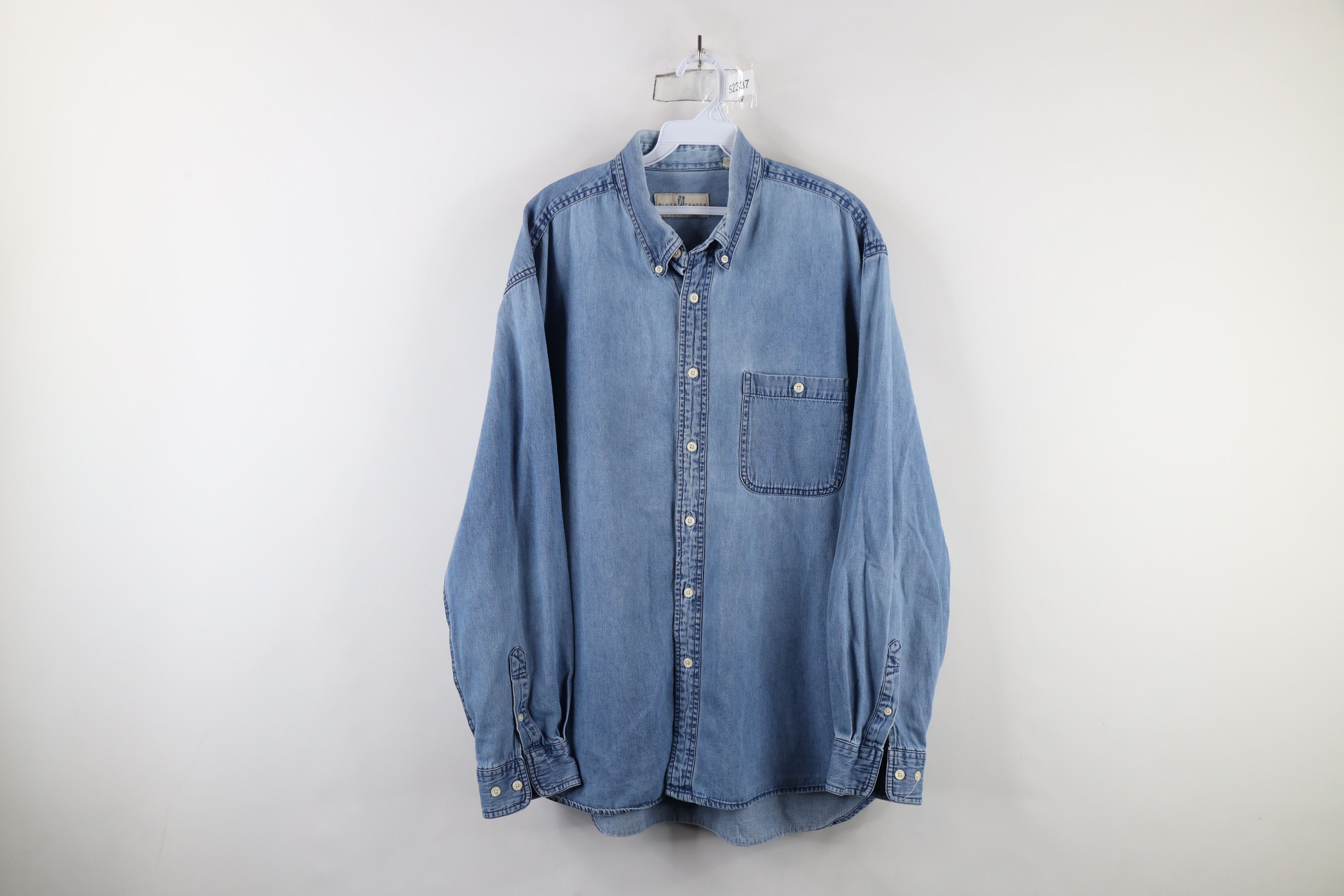 Vintage Vintage 90s Streetwear Denim Jean Button Down Shirt Blue Size US XL / EU 56 / 4 - 1 Thumbnail