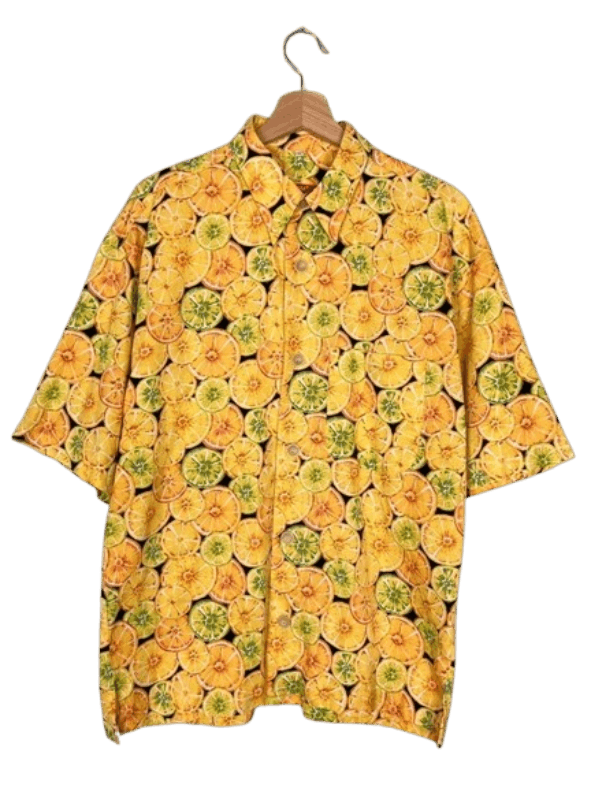 Japanese Brand 🍋 Signum shirt vintage short sleeves print lemons citrus Size US S / EU 44-46 / 1 - 2 Thumbnail