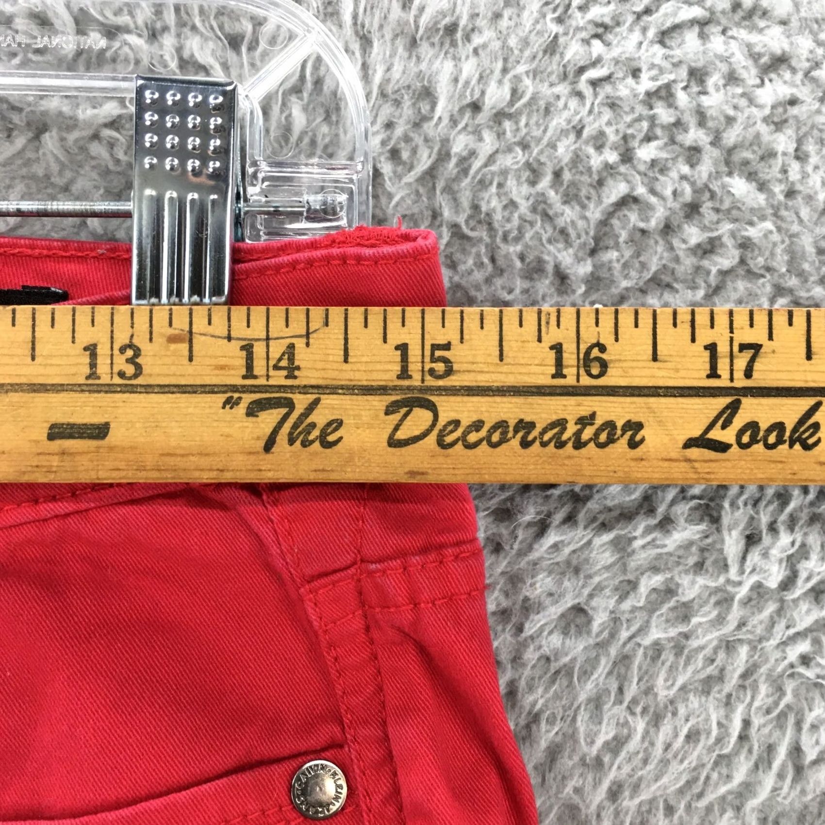 Calvin Klein Calvin Klein Skinny Crop Pants Womens 6 Red Mid Rise 5 Pockets Flat Front Casual Size 28" / US 6 / IT 42 - 5 Thumbnail