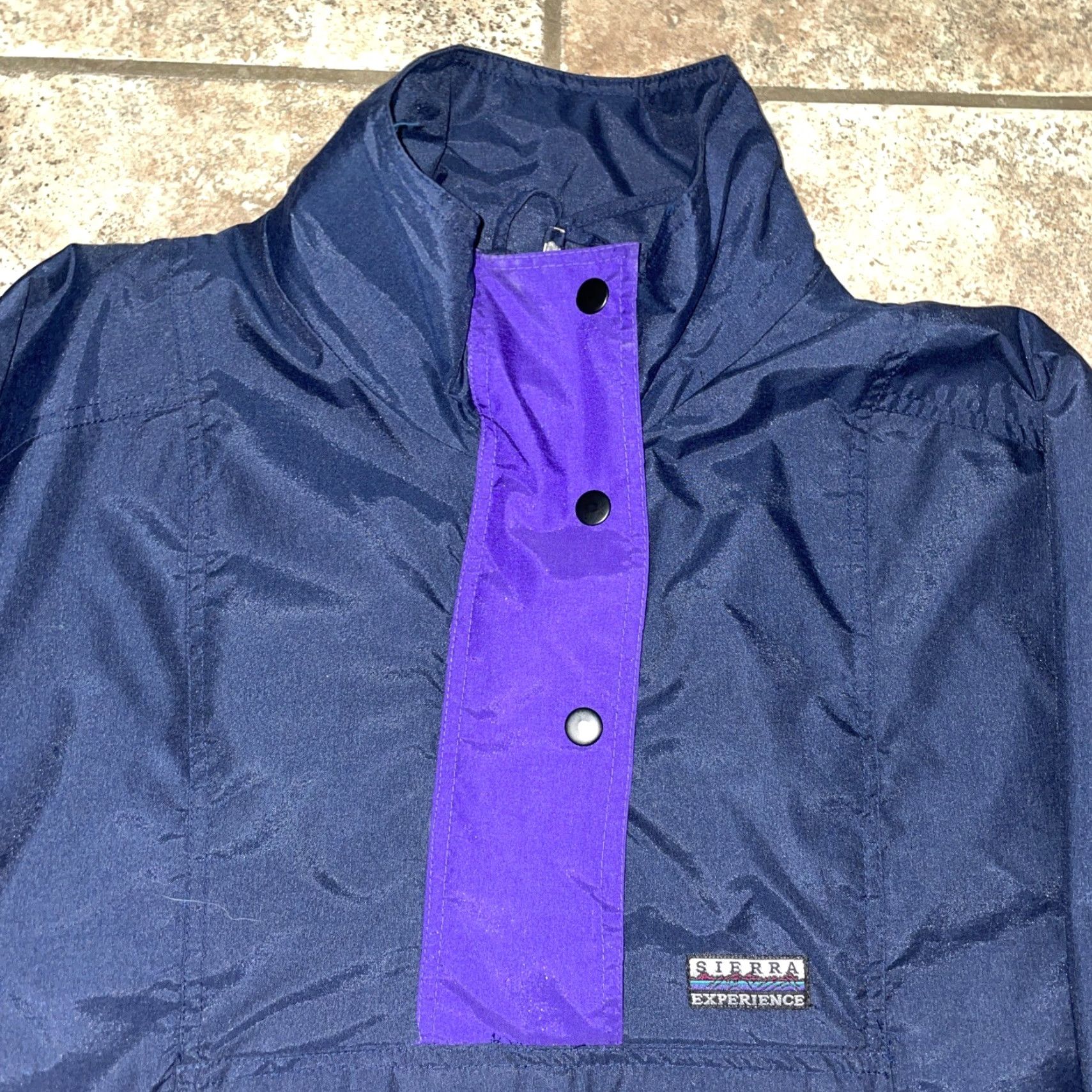 Vintage Sierra Experience Windbreaker Jacket Men M Navy Blue Size US M / EU 48-50 / 2 - 2 Thumbnail