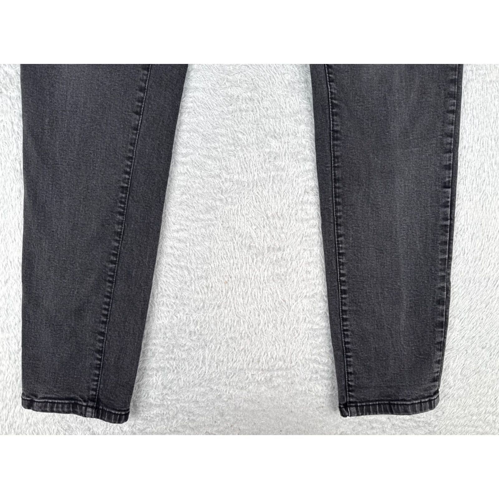 Vintage Tahari Jeans Womens 32 Black Skinny Distressed Cotton Blend Mid Rise 30x30 Size 24" / US 00 / IT 34 - 2 Thumbnail