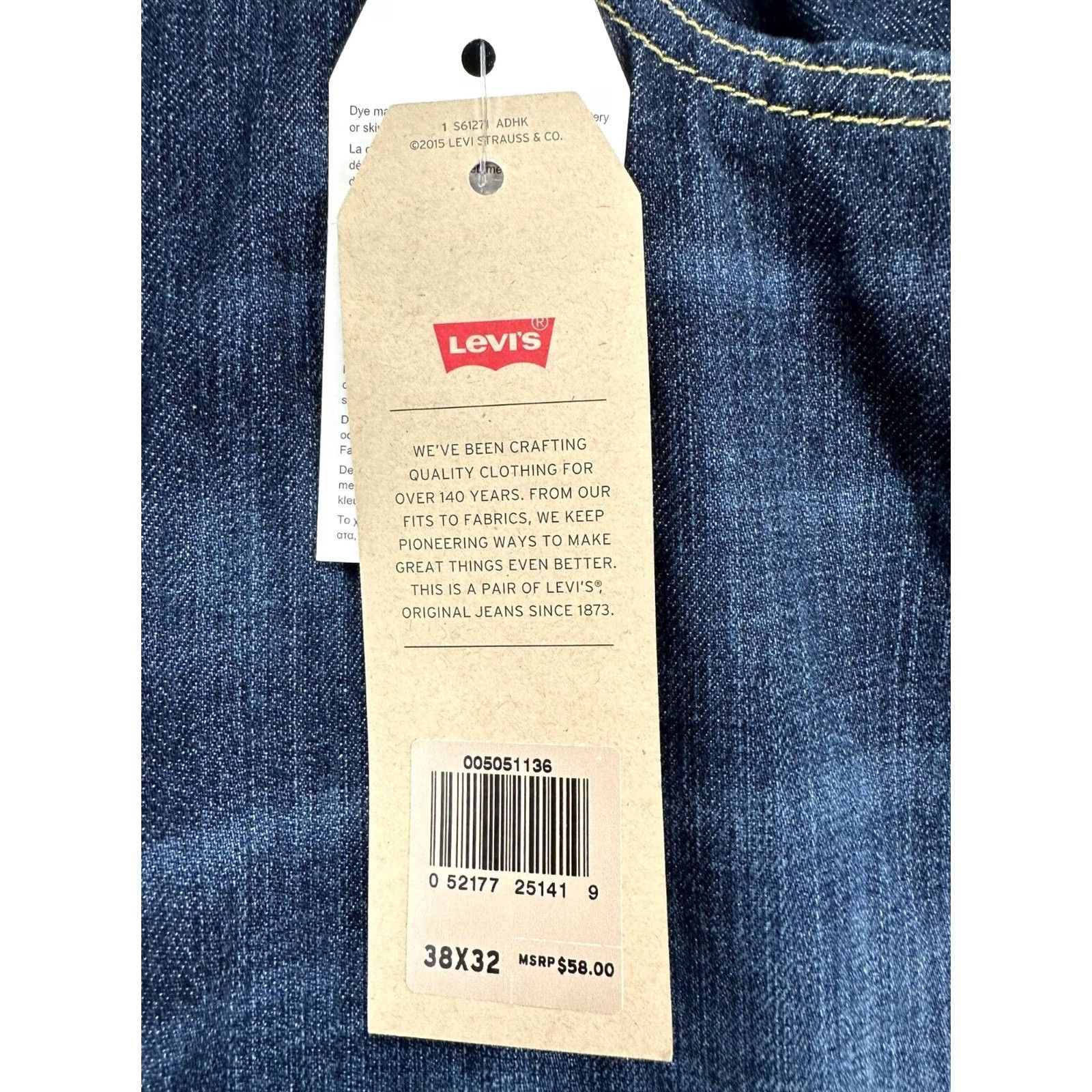 Levi's VINTAGE Levis 505 Jeans Mens 38X32 Blue Regular Fit Straight Denim 5 Pockets Red Tab Jeans Mens Regular Size US 38 / EU 54 - 2 Thumbnail