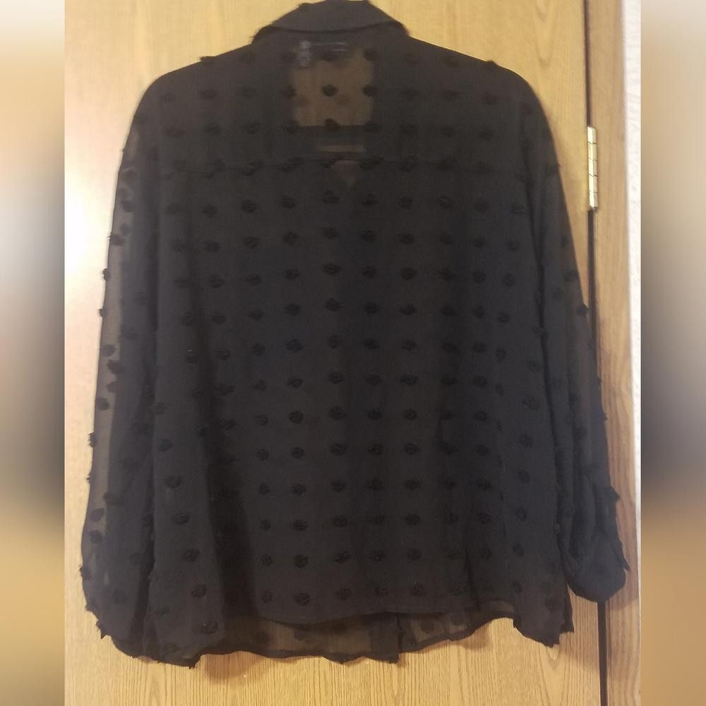 Asos Asos Chic Black Sheer Button-Up Blouse Size 4 Size S / US 4 / IT 40 - 2 Thumbnail