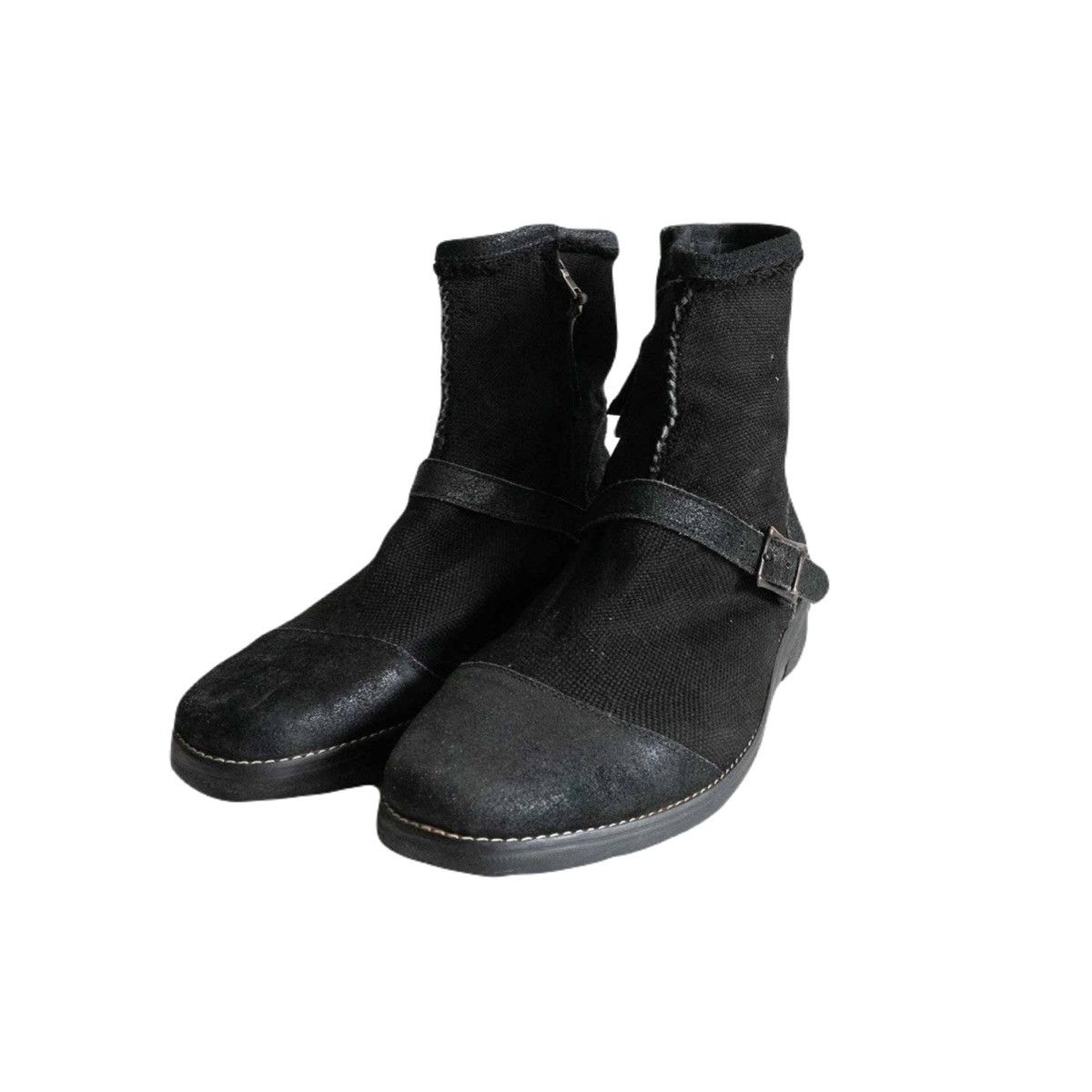 14th Addiction 14th addiction Leather Canvas Side Zip Boots archive Size US 9.5 / EU 42-43 - 2 Thumbnail